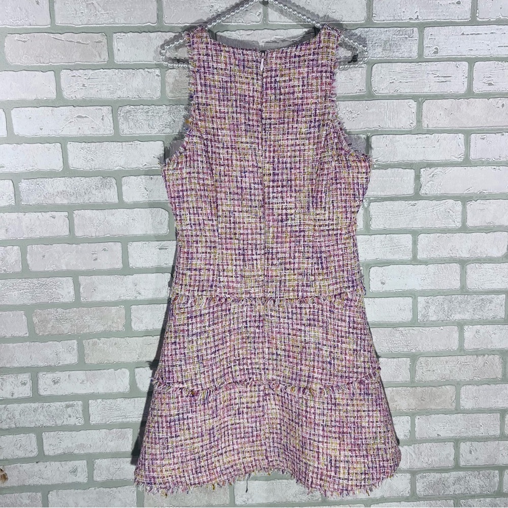 Likely Pink Multi Tweed Mini A Line Dress Size 8 - Picture 6 of 12
